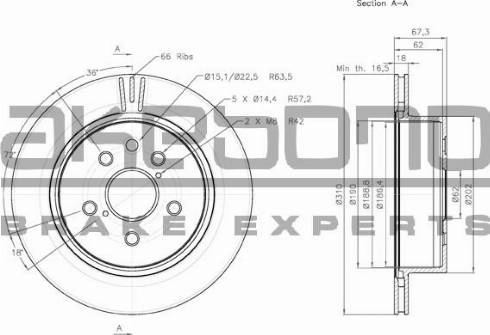 Akebono BN-0923 - Тормозной диск autospares.lv