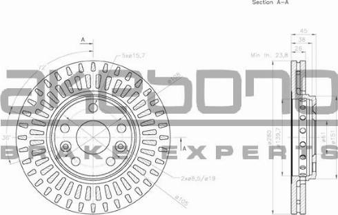 Akebono BN-0979 - Тормозной диск autospares.lv