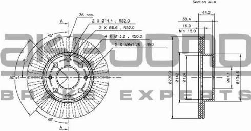 Akebono BN-0972 - Тормозной диск autospares.lv