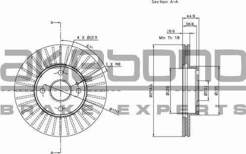 Akebono BN-0490 - Тормозной диск autospares.lv