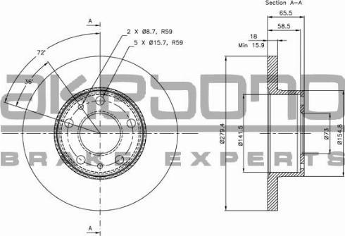 Akebono BN-0446 - Тормозной диск autospares.lv