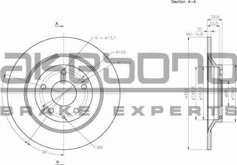 Akebono BN-0441 - Тормозной диск autospares.lv