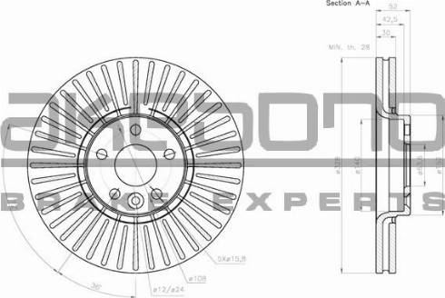 Akebono BN-0443E - Тормозной диск autospares.lv