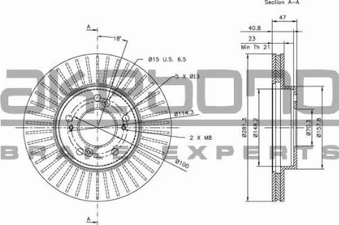 Akebono BN-0447 - Тормозной диск autospares.lv