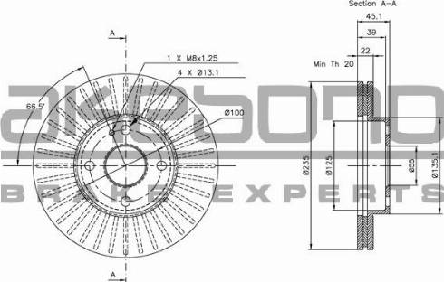 Akebono BN-0458 - Тормозной диск autospares.lv