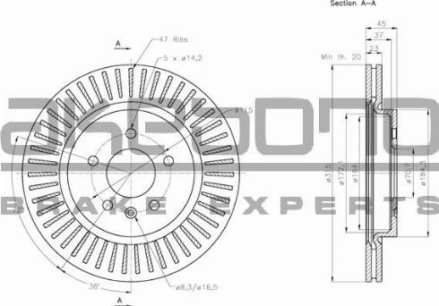 Akebono BN-0466 - Тормозной диск autospares.lv