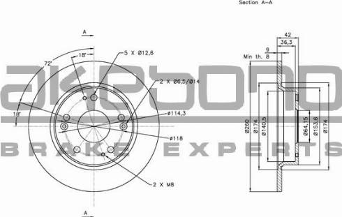 Akebono BN-0404 - Тормозной диск autospares.lv