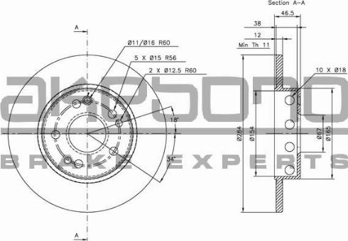 Akebono BN-0401 - Тормозной диск autospares.lv