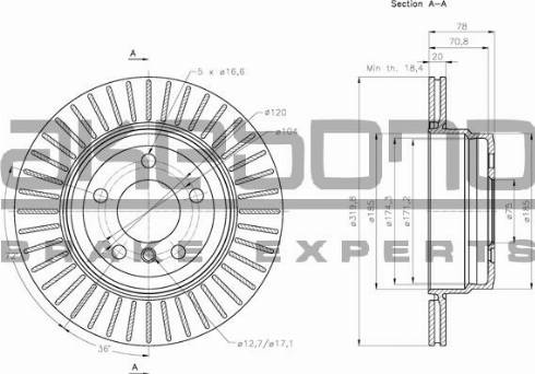 Akebono BN-0411 - Тормозной диск autospares.lv