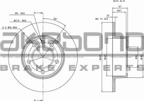 Akebono BN-0413 - Тормозной диск autospares.lv