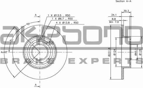 Akebono BN-0489 - Тормозной диск autospares.lv
