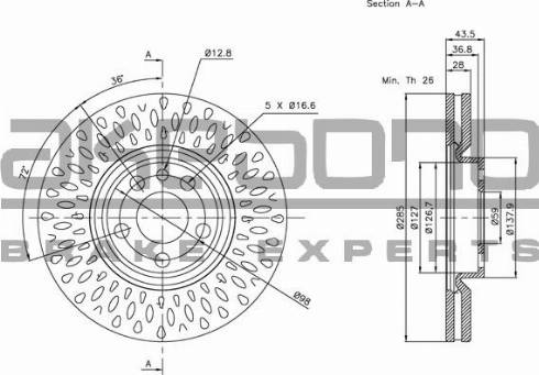 Akebono BN-0486 - Тормозной диск autospares.lv