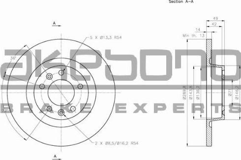 Akebono BN-0483 - Тормозной диск autospares.lv