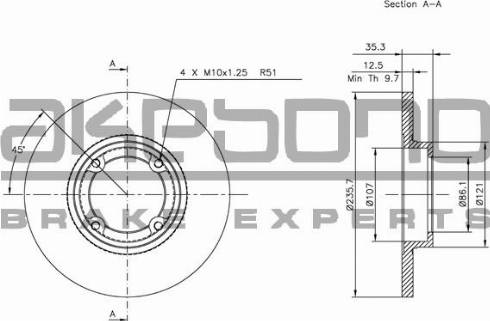 Akebono BN-0487 - Тормозной диск autospares.lv