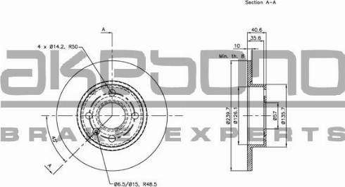 Akebono BN-0420 - Тормозной диск autospares.lv