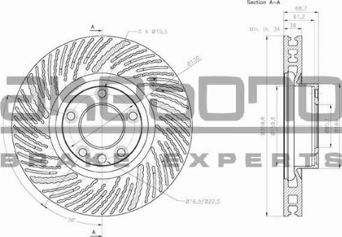 Akebono BN-0471 - Тормозной диск autospares.lv