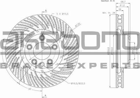 Akebono BN-0472 - Тормозной диск autospares.lv