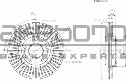 Akebono BN-0477 - Тормозной диск autospares.lv