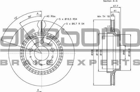 Akebono BN-0596 - Тормозной диск autospares.lv