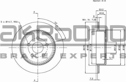 Akebono BN-0598 - Тормозной диск autospares.lv