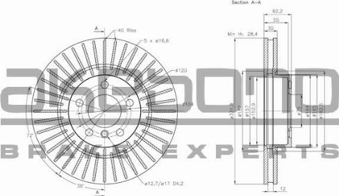 Akebono BN-0593E - Тормозной диск autospares.lv