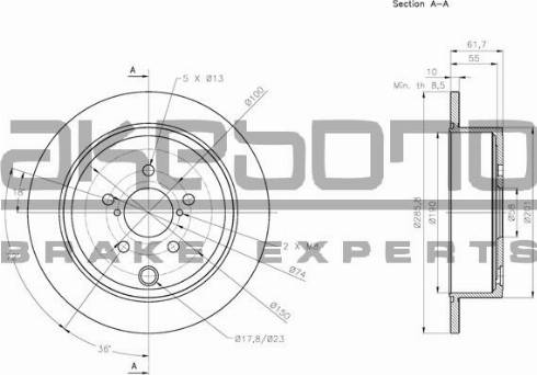 Akebono BN-0549 - Тормозной диск autospares.lv