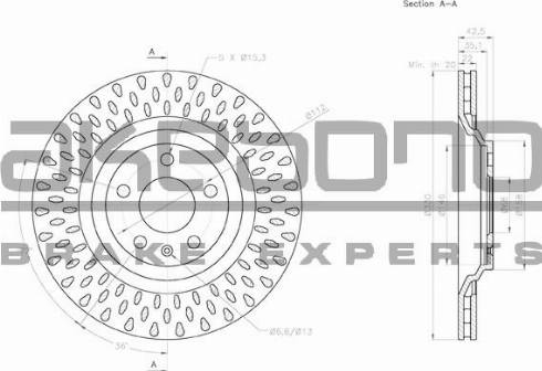 Akebono BN-0544 - Тормозной диск autospares.lv