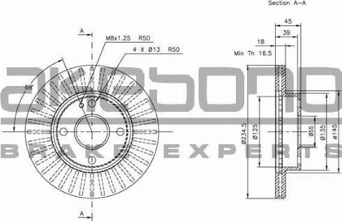 Akebono BN-0546 - Тормозной диск autospares.lv