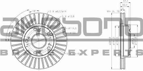 Akebono BN-0553 - Тормозной диск autospares.lv