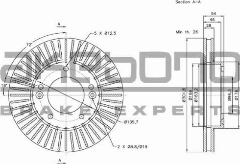 Akebono BN-0564 - Тормозной диск autospares.lv