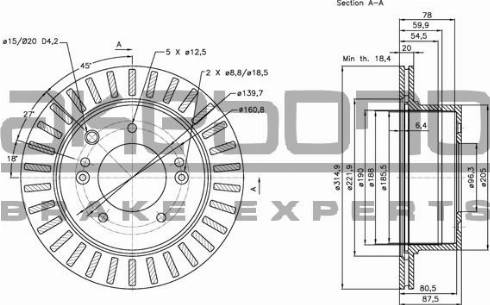 Akebono BN-0565 - Тормозной диск autospares.lv