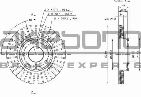 Akebono BN-0563 - Тормозной диск autospares.lv