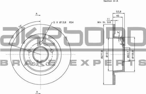 Akebono BN-0562E - Тормозной диск autospares.lv