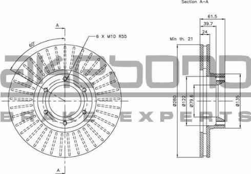 Akebono BN-0505E - Тормозной диск autospares.lv