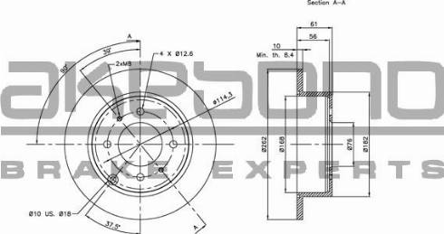 Akebono BN-0506 - Тормозной диск autospares.lv