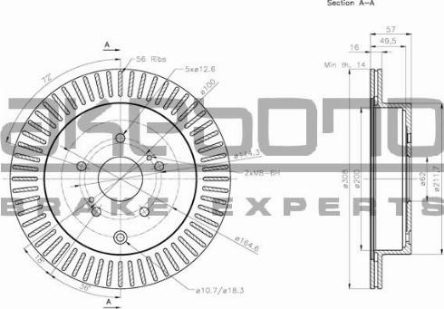 Akebono BN-0500 - Тормозной диск autospares.lv