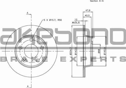 Akebono BN-0508E - Тормозной диск autospares.lv