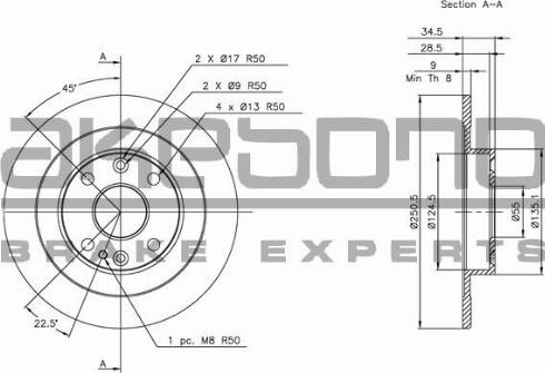 Akebono BN-0510 - Тормозной диск autospares.lv