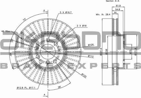 Akebono BN-0580E - Тормозной диск autospares.lv