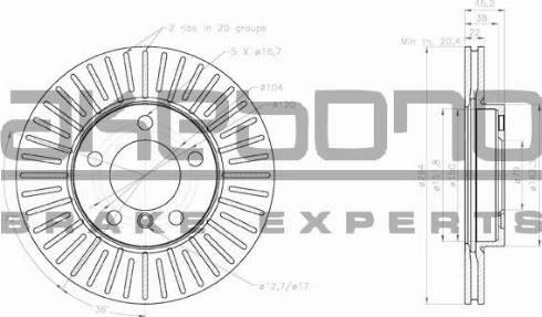 Akebono BN-0581E - Тормозной диск autospares.lv