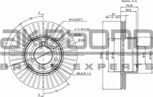 Akebono BN-0538 - Тормозной диск autospares.lv