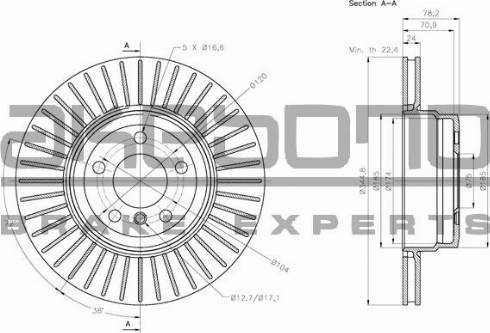 Akebono BN-0528 - Тормозной диск autospares.lv