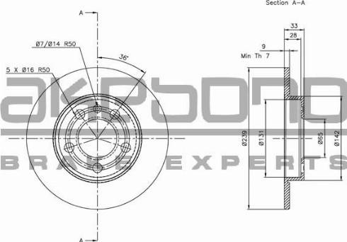 Akebono BN-0527 - Тормозной диск autospares.lv