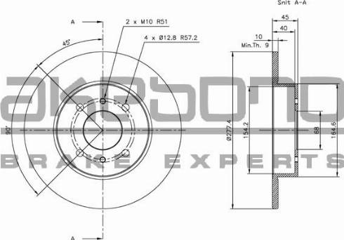 Akebono BN-0574 - Тормозной диск autospares.lv