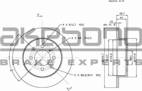 Akebono BN-0576 - Тормозной диск autospares.lv