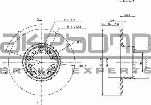 Akebono BN-0578 - Тормозной диск autospares.lv