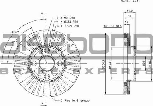 Akebono BN-0577 - Тормозной диск autospares.lv