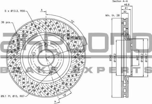 Akebono BN-0696 - Тормозной диск autospares.lv