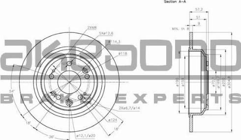 Akebono BN-0690E - Тормозной диск autospares.lv