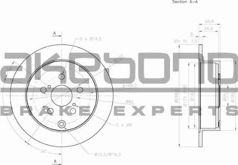 Akebono BN-0649E - Тормозной диск autospares.lv